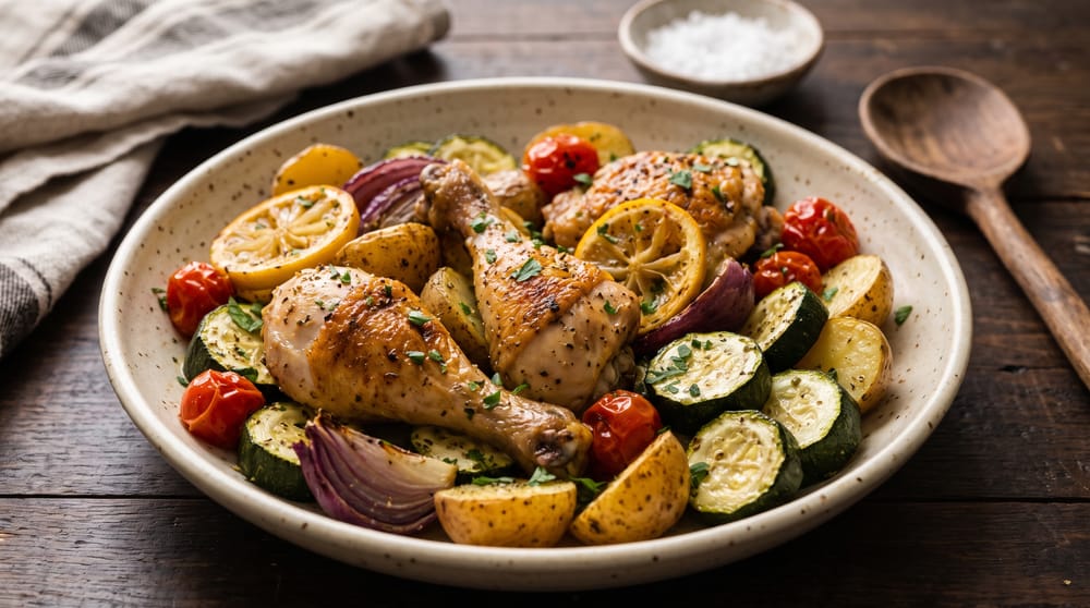 One-Tray Lemon Chicken and Vegetables